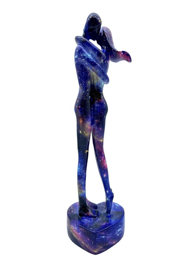 SHTWX 10.5 Inch Couple Sweethearts Lover Hug Kissing Statue Figurine Sculpture Resin Collectible Gifts for Office Home Decor Desk Accessories Decoration Figurines (Multicolor) - Image 2